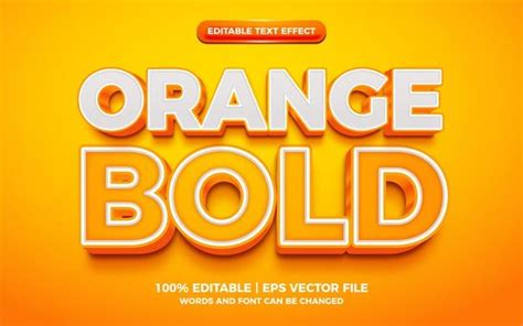 Premium Vector Orange Bold 3d Editable Text Effect