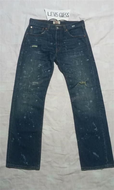 Levis 501 Paint Splatter Mens Fashion Bottoms Jeans On Carousell