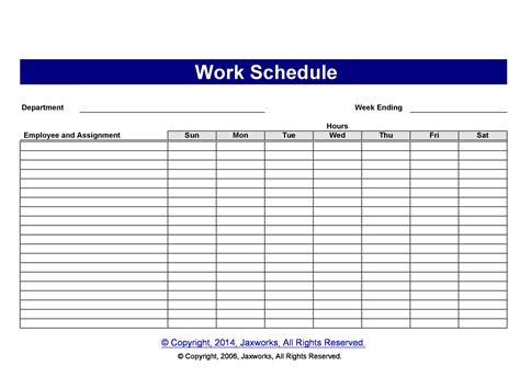 Printable Monthly Employee Schedule Templates Time Clock Wizard Riset