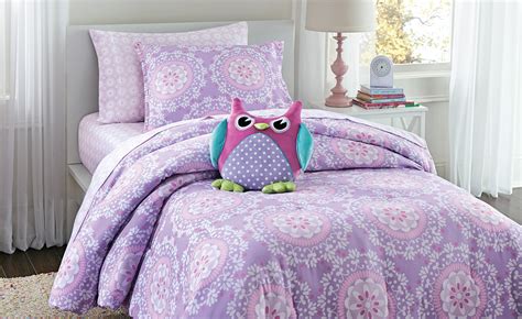 A simple pink or purple flower design adds a sweet, feminine touch to girls' twin bedding sets. CRB 2-Pc Medallion Twin Comforter Set - Purple | Shop Your ...