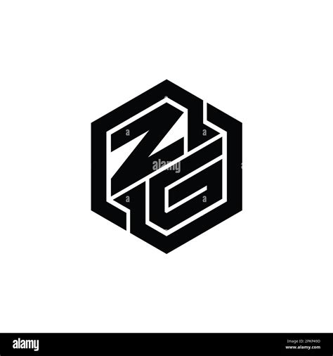 Zg Logo Monogram Gaming With Hexagon Geometric Shape Design Template