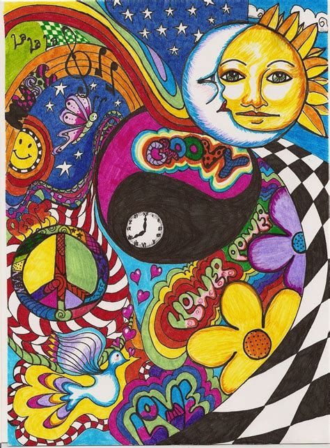 Pin By Shylee Courtney On To Do Psychedelic Drawings Hippie Painting
