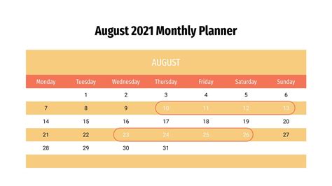 En el 2021 el 15 de agosto es el domingo 15 agosto por lo que este año no hay puente ni fin de semana largo. Calendarios infográficos de agosto 2021 | Google Slides y PPT