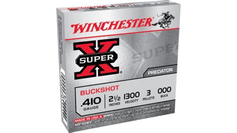winchester super x shotshell 410 bore 3 pellets 2 5 centerfire shotgun buckshot ammunition for