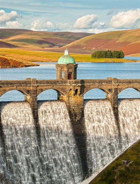 Craig Goch Dam And Reservoir In Autumn In The Elan Valley British