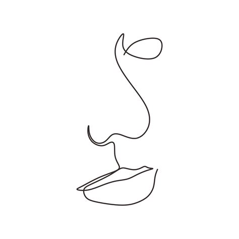 Continuous One Line Drawing Of Abstract Face Minimalism And Simplicity