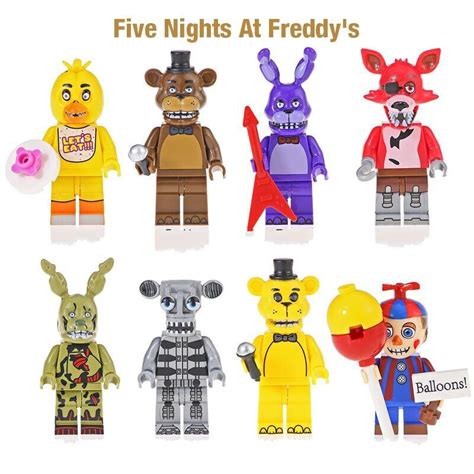 8pcs Five Nights At Freddys Characters Video Game Series Lego Toys