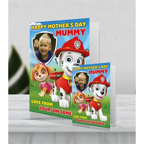 Paw Patrol Giant Personalised Mothers Day Photo Card Danilo Promotions