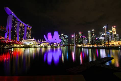 Singapore At Night Oc 60004000 Night City Cityscape Scenery