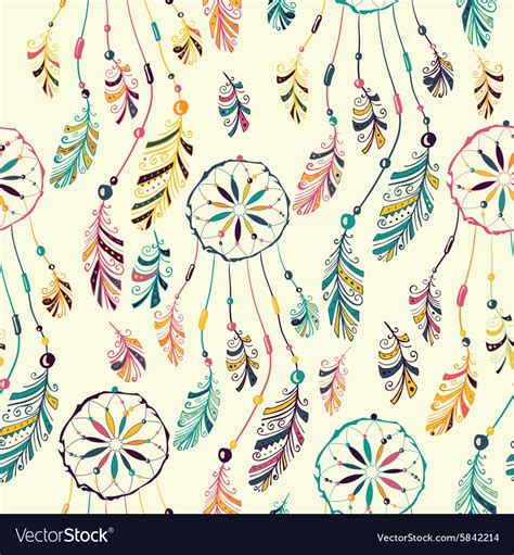 Dream Catcher Seamless Pattern Royalty Free Vector Image