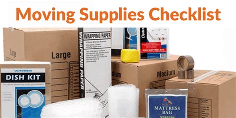 Moving Supplies Checklist Simple Moving Labor