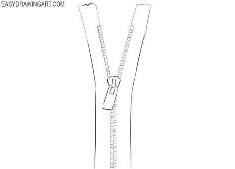 A Drawing Of A Closed Zipper With The Words Easydrawing Com On Its Side