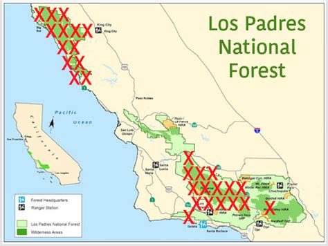 Los Padres National Forest Map Maps For You