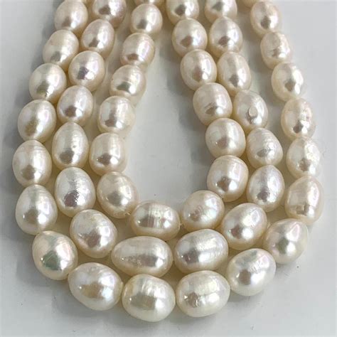 Freshwater Cultured White Rice Pearls Mm Cm String Chalmers Gems