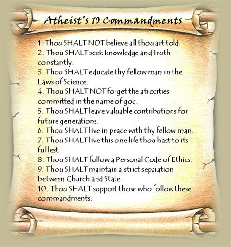 Atheists 10 Commandments Realist~free Thinker~atheist Pinterest