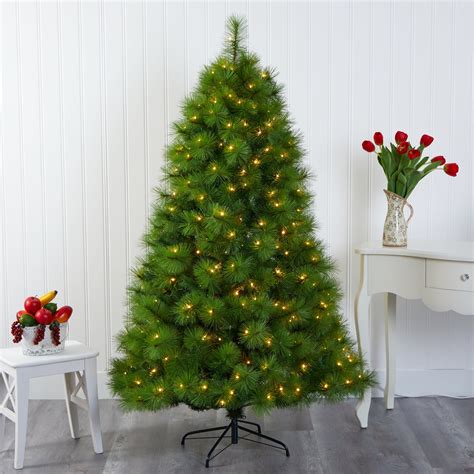 6ft. Green Scotch Pine Artificial Christmas Tree with 300 Clear LED
