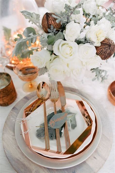 Romance And Warmth 29 Genius Winter Wedding Table Setting Ideas