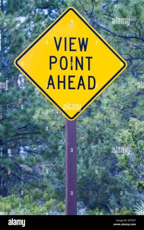 Sign For View Point Ahead Usa Stock Photo Alamy