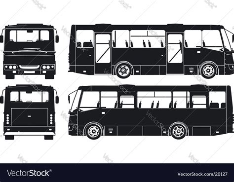 City Bus Silhouettes Royalty Free Vector Image