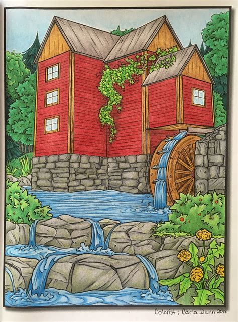 Each coloring page is available as a pdf download. Country Farm by Jade Summer. I used Prismacolors and Caran ...