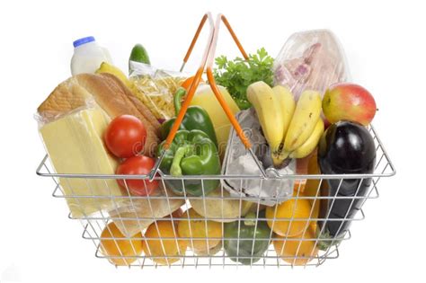 Shopping Basket Filled With Groceries Stock Image Image 5676259
