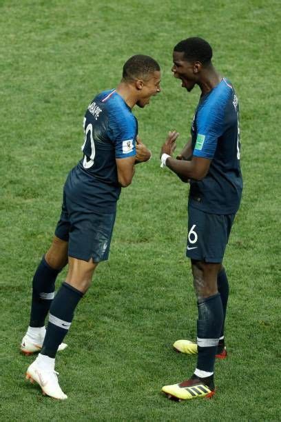 Kylian mbappe has scored 24 goals in all competitions this season. France's forward Kylian Mbappe and France's midfielder Paul Pogba celebrate after they both ...