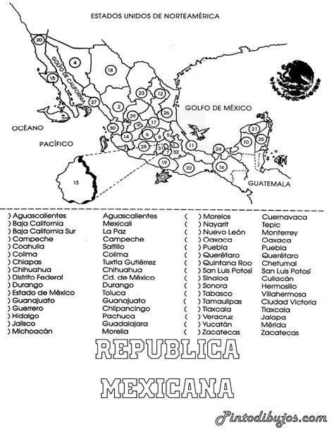 Pinto Dibujos Mapa De México Para Colorear Mapa De La Republica