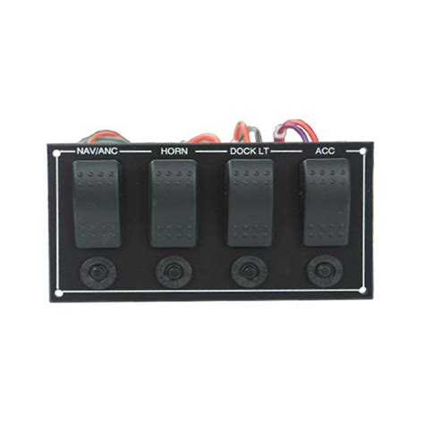 4 Gang Marine Switch Panel For Boats Pontoon Specialists