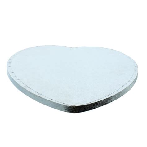 Silver Heart Drum Cake Board Love Heart Drum Boards