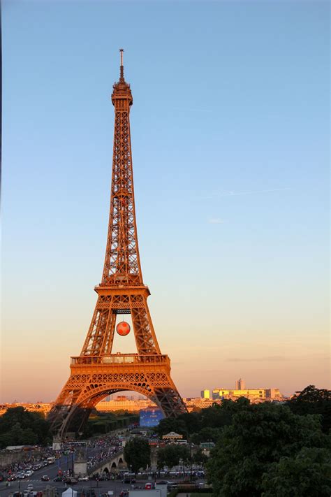 The Eiffel At Sunset The Magnificent Eiffel Tower As Viewed From