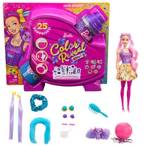 Barbie Color Reveal Glitter Hair Swaps Doll 1 Mattel Barbie Colour Reveal Dolls 1450 Flat