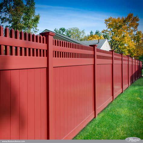 Barn Red Pvc Vinyl Privacy Fence With Picket Topper Copy Priority