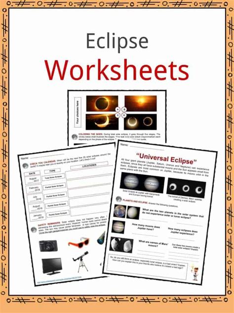 Eclipse Facts And Worksheets Definition Mechanism History For Kids