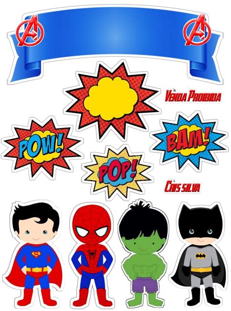 Superhero Cupcake Toppers Free Printable Scs