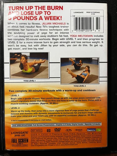 Jillian Michaels Yoga Meltdown Levels 1 2 Workouts Burn Mega Calories