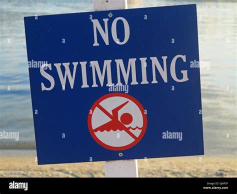 No Swimming Sign Lake In Hi Res Stock Photography And Images Alamy