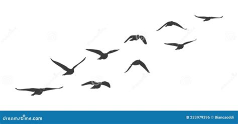 Flock Of Flying Birds Vector Silhouette Birds Clipart Cartoondealer