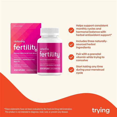 Buy Upspring Fertility Capsules With Black Cohosh Maca Root And
