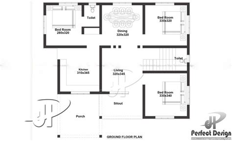 1000 Square Feet 3 Bedroom Single Floor Modern Home Design And Plan