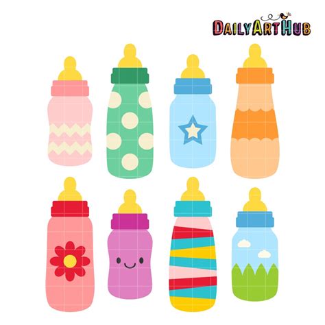 Baby Bottles Clip Art Set Daily Art Hub Graphics Alphabets SVG