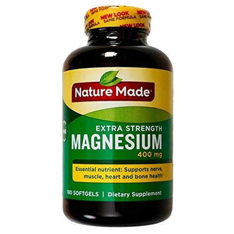 Nature Made Extra Strength Magnesium 400mg 180 Dietary Softgels