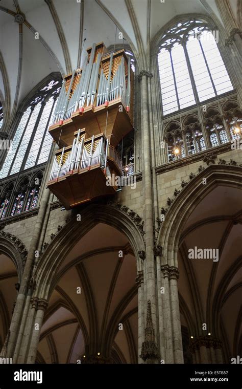 Pipe Organ In The Cologne Cathedral Germany Stock Photo Alamy