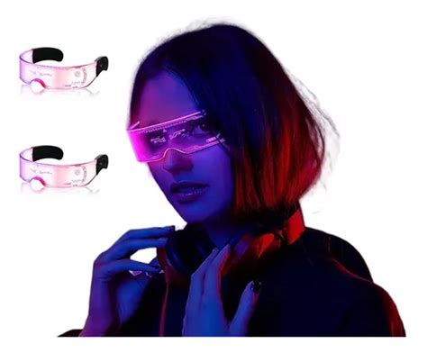 Colores Lentes Led Fiesta Gafas Cyberpunk Led Luminosa Pz Meses