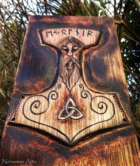 Mjolnir Thor Wood Burning Norse Pagan Viking Art Magick Crafts