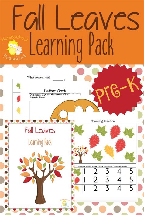 Free Fall Leaves Preschool Printable Pack Money Saving Mom