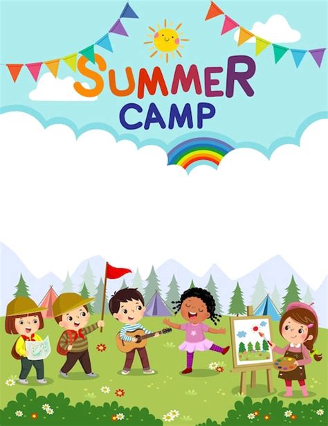 Premium Vector Template With Cartoon Of Children Doing Activities On