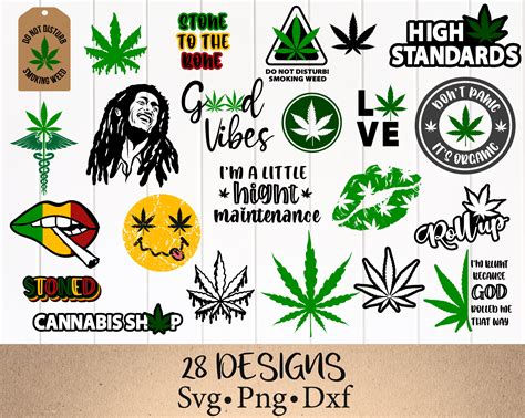 Cannabis Bundle Svg Weed Bundle PNG Cannabis Digital Dope Etsy