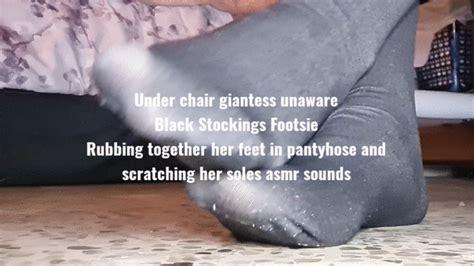 Lola Loves Fetish Clips Under Chair Giantess Unaware Black Stockings