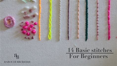 Hand Embroidery For Beginners 14 Basic Stitches I Embroidery Step By