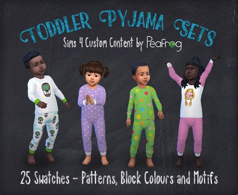 Toddler Pyjama Sets By Peafrog Sims 4 Cc Tamara Michella Cc Finds